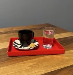 Tek Kişilik Sunum Tepsisi Kırmızı