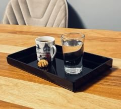 Tek Kişilik Sunum Tepsisi Siyah