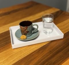 Tek Kişilik Sunum Tepsisi Beyaz