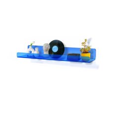 Transparan Duvar Raf 50cm - Mavi