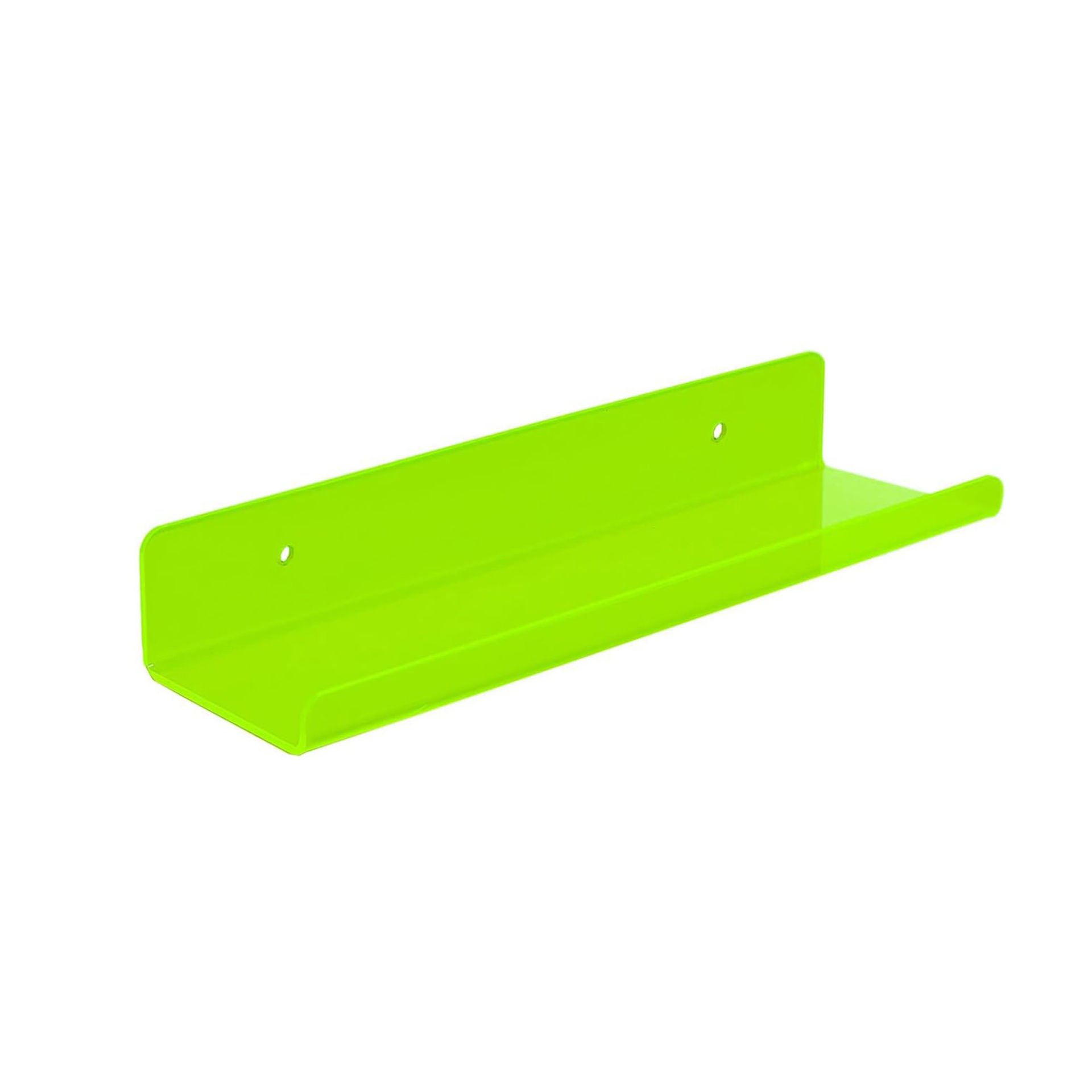 Transparan Duvar Raf 30cm - Neon Yeşil