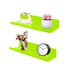 Transparan Duvar Raf 50cm - Neon Yeşil