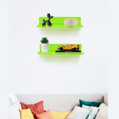 Transparan Duvar Raf 50cm - Neon Yeşil