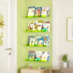 Transparan Duvar Raf 50cm - Neon Yeşil
