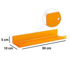 Transparan Duvar Raf 50cm - Turuncu