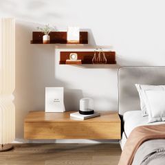 Transparan Duvar Raf 40cm - Kahverengi