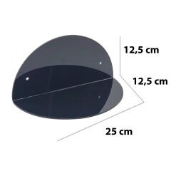 2'li Oval Duvar Raf Siyah