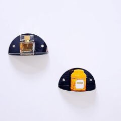2'li Oval Duvar Raf Siyah
