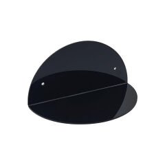 2'li Oval Duvar Raf Siyah