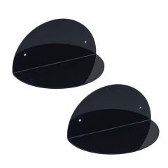 2'li Oval Duvar Raf Siyah