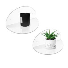 2'li Oval Duvar Raf Şeffaf