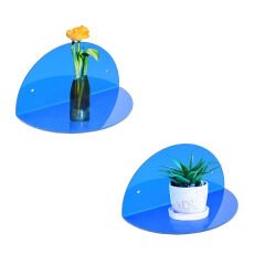 2'li Oval Duvar Raf Mavi
