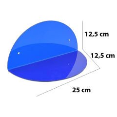 2'li Oval Duvar Raf Mavi