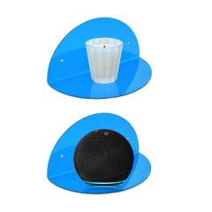 2'li Oval Duvar Raf Mavi