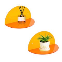 2'li Oval Duvar Raf Turuncu