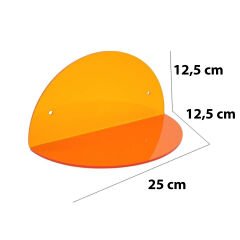 2'li Oval Duvar Raf Turuncu