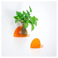 2'li Oval Duvar Raf Turuncu