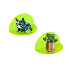 2'li Oval Duvar Raf Neon Yeşil