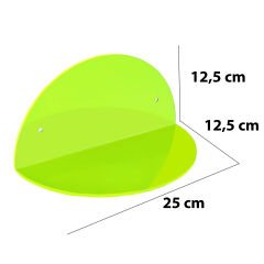 2'li Oval Duvar Raf Neon Yeşil
