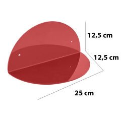 2'li Oval Duvar Raf Bordo