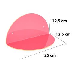 2'li Oval Duvar Raf Neon Pembe