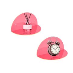 2'li Oval Duvar Raf Neon Pembe