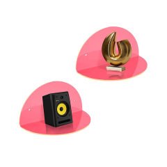 2'li Oval Duvar Raf Neon Pembe