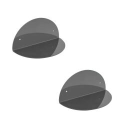 2'li Oval Duvar Raf Füme