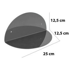 2'li Oval Duvar Raf Füme