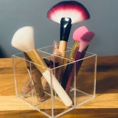 4 Bölmeli Pleksi Kare Organizer
