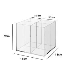 4 Bölmeli Kare Pleksi Organizer