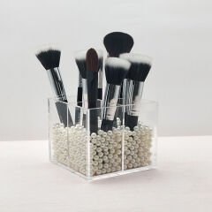 4 Bölmeli Kare Pleksi Organizer