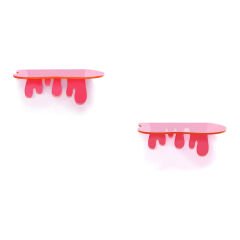 Splash Dekoratif 2'li Duvar Rafı Neon Pembe