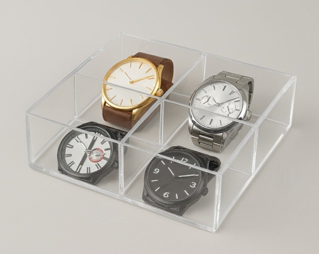 Saat & Bileklik & Takı Organizer (4 Bölmeli Şeffaf)