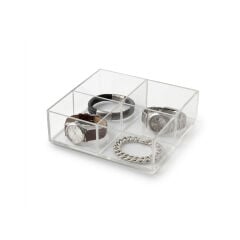Saat, Bileklik, Takı Organizer (4 Bölmeli Şeffaf)