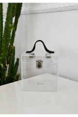 Kilitli Makyaj & Takı Kutusu (Şeffaf 15cm x 15cm x 15cm)