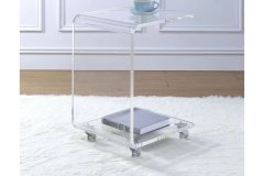 Özel Tasarım Tekerlekli C Sehpa Şeffaf