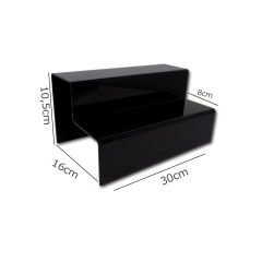 2 Katlı Pleksi Merdiven Stand Siyah
