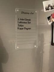 Özel Tasarım Pleksi Alışveriş Eksik Panosu Şeffaf - Siyah