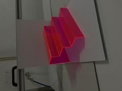 3 Katlı Pleksi Merdiven Stand Fuşya