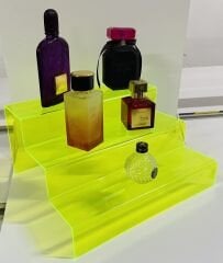 3 Katlı Pleksi Merdiven Stand Neon Yeşil
