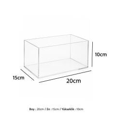 Şeffaf Kapaksız Pleksi Kutu 20x15x10