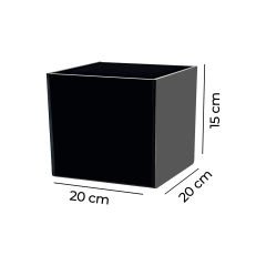 Renkli Kapaksız Pleksi Kutu Siyah - 20x20x15