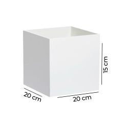 Renkli Kapaksız Pleksi Kutu Beyaz - 20x20x15