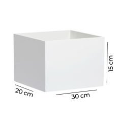 Renkli Kapaksız Pleksi Kutu Beyaz - 30x20x15