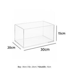 Şeffaf Kapaksız Pleksi Kutu 30x20x15