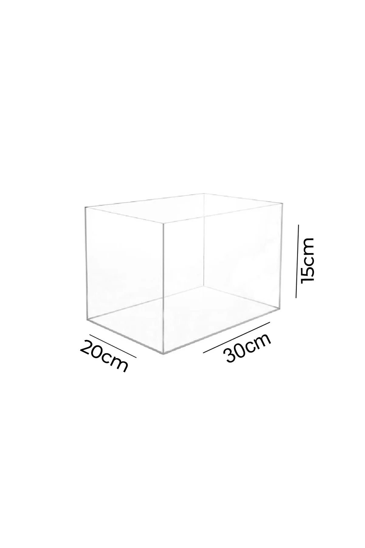 Şeffaf Kapaksız Pleksi Kutu 30x20x15