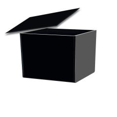 Renkli Kapaklı Pleksi Kutu 30x20x15 - Siyah
