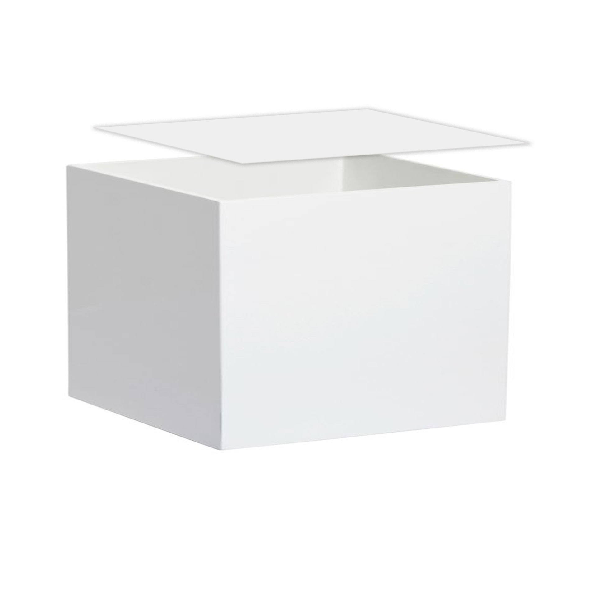 Renkli Kapaklı Pleksi Kutu 15x10x10 - Beyaz