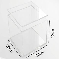 Şeffaf Kapaklı Pleksi Kutu 20x20x15